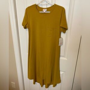LuLaRoe mustard yellow Carly dress, new with tags